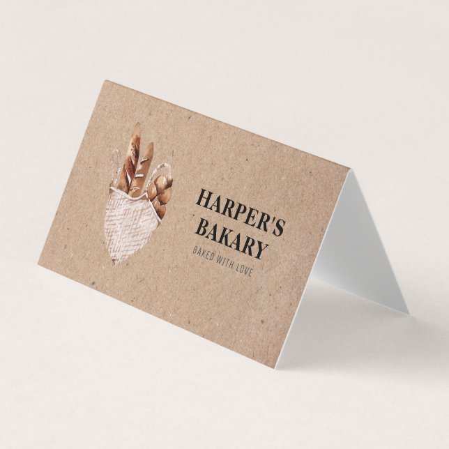 Affärskortet Modern Bakery Professionell Logotyp Visitkort (Framsida)