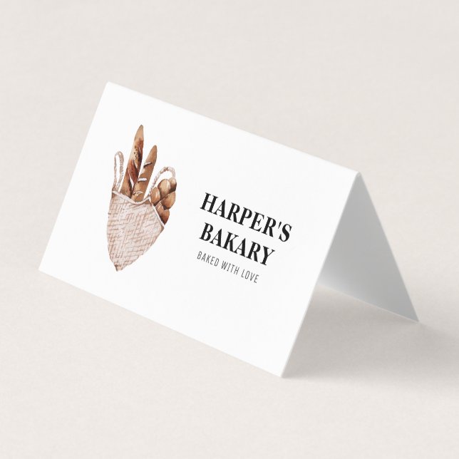 Affärskortet Modern Bakery Professionell Logotyp Visitkort (Framsida)