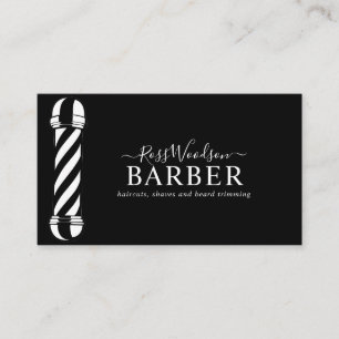 Affärskortet Modern Barber Black White Visitkort