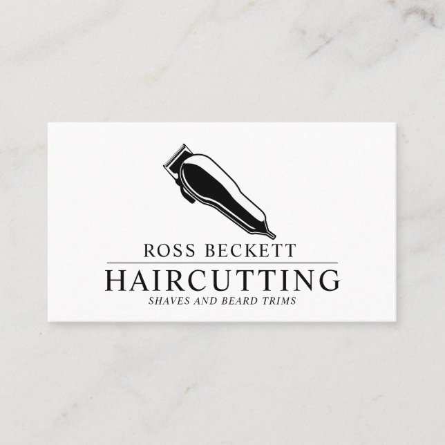 Affärskortet Modern Barber Hair Stylist Clippers Visitkort (Framsida)