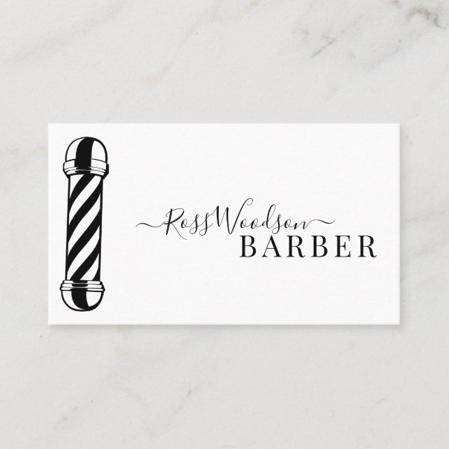Affärskortet Modern Barber Pole Visitkort (Framsida)