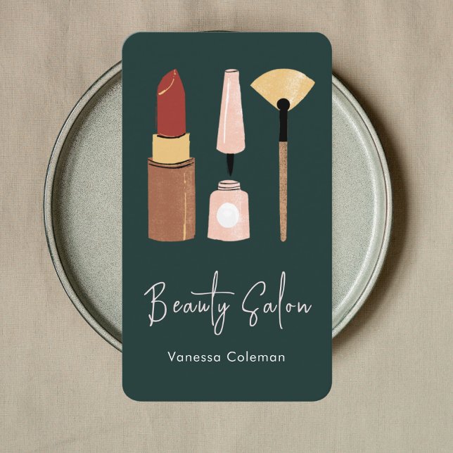 Affärskortet Modern Beauty Salon Minimal Qr Code Visitkort (Skapare uppladdad)