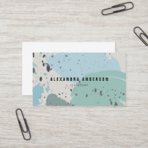 Affärskortet Modern blå Grått-penseldrag