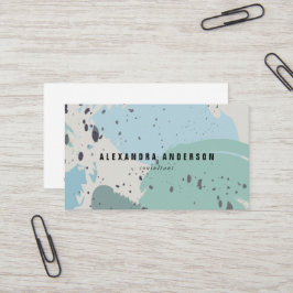 Affärskortet Modern blå Grått-penseldrag Visitkort