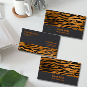 Affärskortet Modern Black Animal Print Visitkort