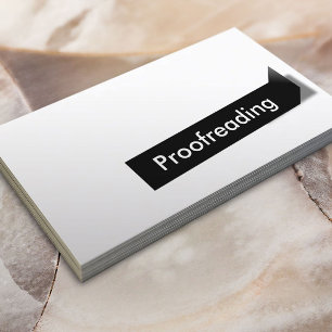 Affärskortet Modern Black Label Proofreading Visitkort