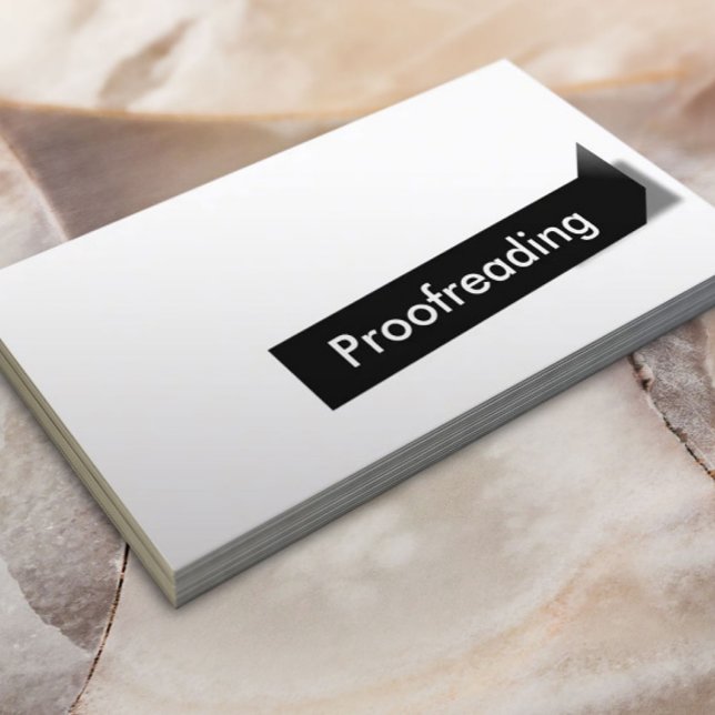 Affärskortet Modern Black Label Proofreading Visitkort (Skapare uppladdad)