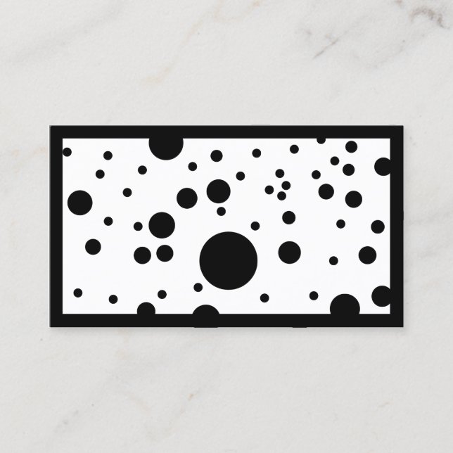 Affärskortet Modern Black & White Dalmatian Spots Visitkort (Framsida)