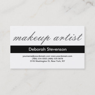 Affärskortet Modern Black White Makeup Artist Visitkort