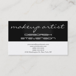 Affärskortet Modern Black White Makup Artist Visitkort