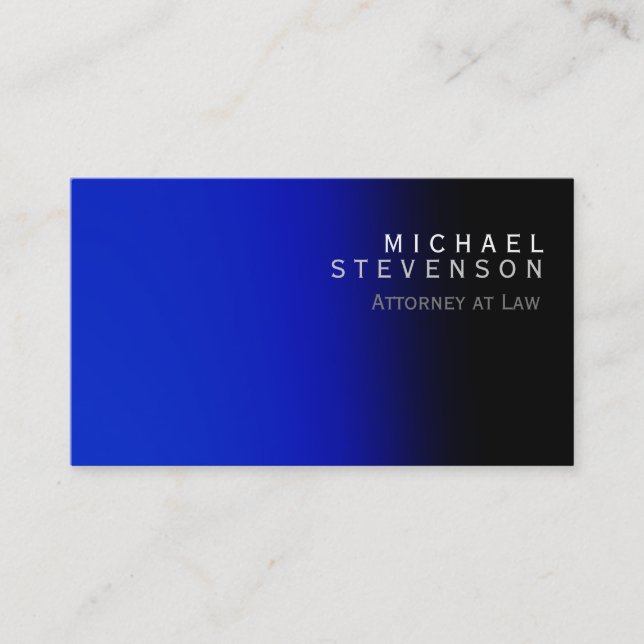 Affärskortet Modern Blue Attorney på Law Visitkort (Framsida)