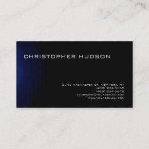 Affärskortet Modern Blue Black Simple Plain Visitkort