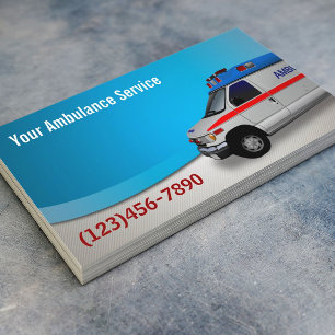 Affärskortet Modern Blue Curve Ambulance Service Visitkort