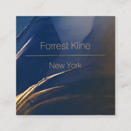 Affärskortet Modern Blue och Guld Fyrkantigt Visitkort