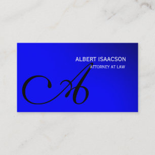 Affärskortet Modern Blue Simple Monogram Visitkort