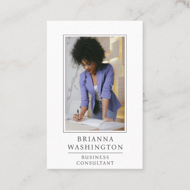 Affärskortet Modern Business Consultant Photo Visitkort (Framsida)