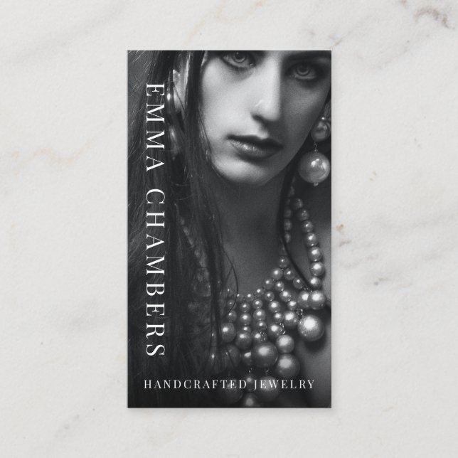 Affärskortet Modern Chic Jewelry Designer Visitkort (Framsida)