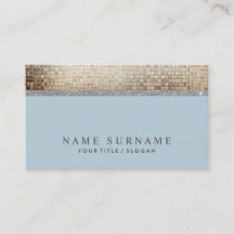 Affärskortet Modern Chic Sequin Dusty Blue Silver