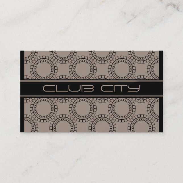 Affärskortet Modern Circular Caps, Mocha Visitkort (Framsida)