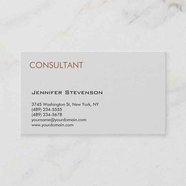 Affärskortet Modern Consultant Grått Professionell Visitkort (Framsida)