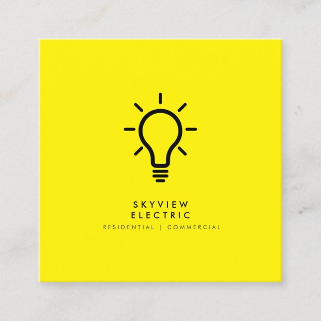 Affärskortet Modern Electrician Services Fyrkantigt Visitkort (Framsida)