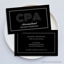 Affärskortet Modern Elegant Accountant Black