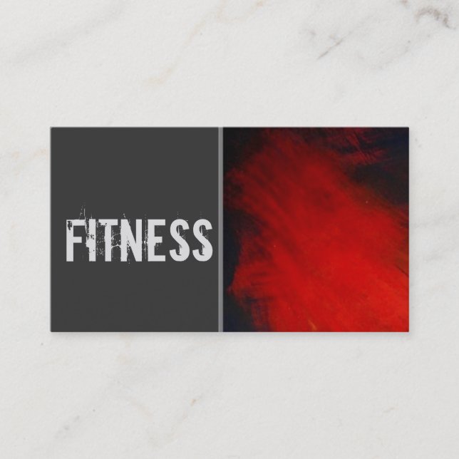 Affärskortet Modern Fitness Grått Red Abstrakt Visitkort (Framsida)
