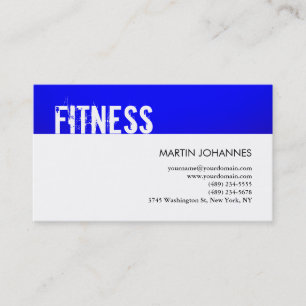 Affärskortet Modern Fitness Sport Blue White Visitkort