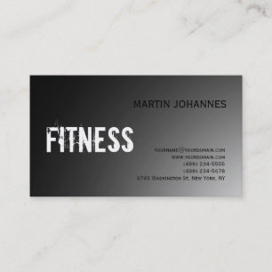 Affärskortet Modern Fitness Sport Grått Visitkort
