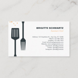Affärskortet Modern Fork and Spatula Catering Visitkort