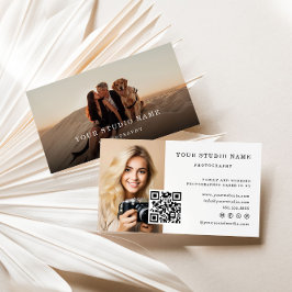 Affärskortet Modern fotografi QR-kod Visitkort