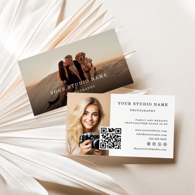 Affärskortet Modern fotografi QR-kod Visitkort (Skapare uppladdad)