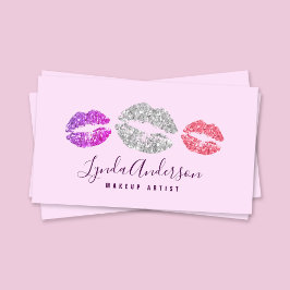 Affärskortet Modern glitter makeup artist Visitkort