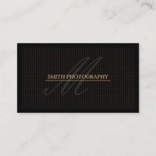Affärskortet Modern Golden Dots Photography Black Visitkort
