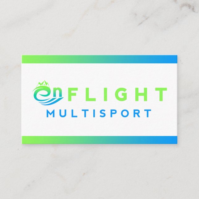 Affärskortet Modern Grönt och blå övertoning Visitkort (Framsida)