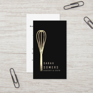 Affärskortet Modern Guld Glitter Whisk Bakery Visitkort