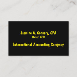 Affärskortet Modern Gult Black Visitkort