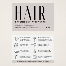 Affärskortet Modern Hair Extensions Aftercare Visitkort