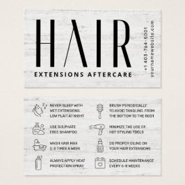Affärskortet Modern Hair Extensions Aftercare Visitkort