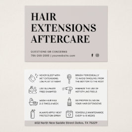 Affärskortet Modern Hair Extensions Aftercare Visitkort
