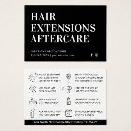 Affärskortet Modern Hair Extensions Aftercare Visitkort
