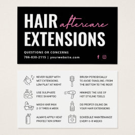 Affärskortet Modern Hair Extensions Aftercare Visitkort