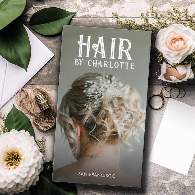 Affärskortet Modern Hair Stylist Photo Visitkort (Skapare uppladdad)