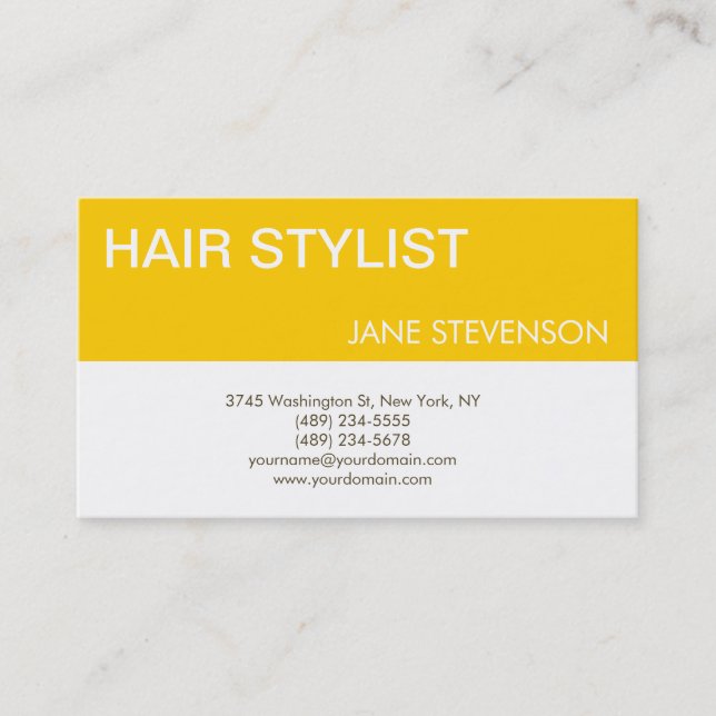 Affärskortet Modern Hair Stylist Professionell Visitkort (Framsida)