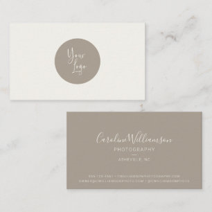 Affärskortet Modern Logotyp Boho Taupe Simple Tren Visitkort