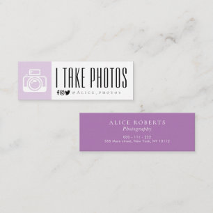 Affärskortet Modern logotyp för fotografi Mini Visitkort