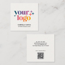 Affärskortet Modern Logotyp QR Code Basic Fyrkantigt Visitkort