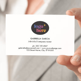 Affärskortet Modern Logotyp QR Code White Visitkort