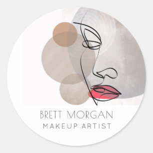 Affärskortet Modern makeup Artist Square Runt Klistermärke