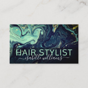 Affärskortet Modern Marble Hair Stylist Visitkort